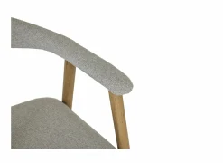 Stoel Herbie 56x55x73cm - eik massief & stof - beige