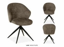 Stoel Jane Movie 57x66x87cm - stof - taupe