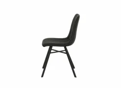 Stoel S190 45,5x56x87,5cm - lederlook - zwart