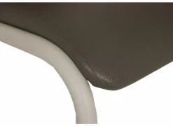 Stoel Sunny 44x54x89cm - lederlook - donker taupe