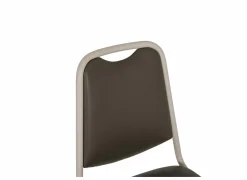 Stoel Sunny 44x54x89cm - lederlook - donker taupe