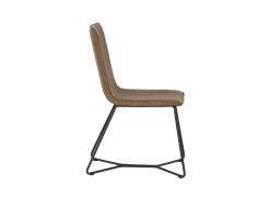 Stoel Zigzag 46x60x90cm - lederlook - cognac