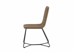 Stoel Zigzag 46x60x90cm - lederlook - cognac