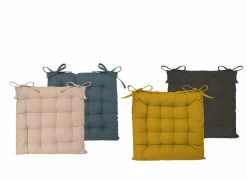 Stoelkussen 38x38cm - katoen - grijs