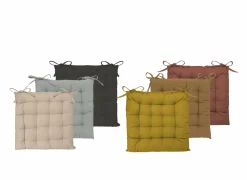 Stoelkussen 38x38cm - linnen - bruin