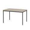 Tafel Basic 100x60cm - decor & metaal - antraciet & eik naturel