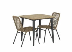 Tafel Brisk 80x80cm - teak massief & aluminium  - naturel