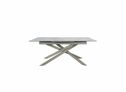 Tafel Gantia 180/240x90x76cm - keramiek & glas - wit goud zwart