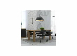 Tafel Kaszimiro 160/200x90cm - decor - waterford eik & zwart