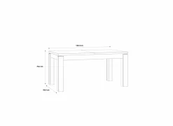 Tafel Kaszimiro 160/200x90cm - decor - waterford eik & zwart