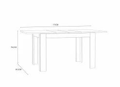 Tafel Killarney  120/147/175x85x78cm - decor - mauvella oak