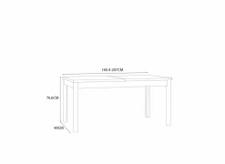 Tafel Killarney 160-207x90xH77cm - decor - mauvella oak