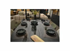 Tafel Mauri 200x115cm - eik massief - zwart