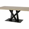 Tafel Sacha 170x100cm - melamine & metaal - canyon oak & zwart