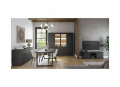 Tafel Valencia 210x98cm - melamine - zwarte eik