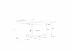 Tafel Vodol 160/200x90cm - decor - zand & zwart