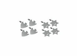 Tafellakengewichten Sterren/Vissen zilver, set van 4