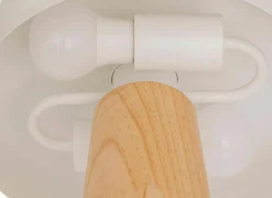 Tafellamp Champignon Pola H35cm E27 - hevea & staal - wit & naturel