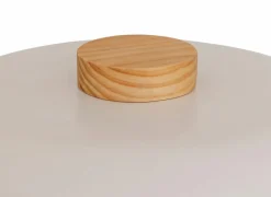 Tafellamp Champignon Pola H35cm E27 - hevea & staal - wit & naturel