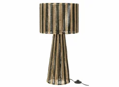 Tafellamp E27 H69cm - papier - zwart & naturel