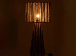 Tafellamp E27 H69cm - papier - zwart & naturel