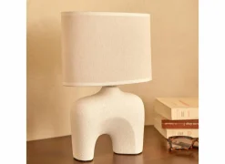 Tafellamp Gaby H31,5cm E14 - stoneware - wit