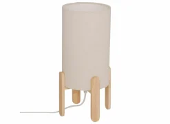 Tafellamp Rafa Ø18xH37cm - hevea & PVC - beige & naturel