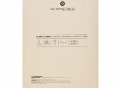 Tafellamp Travis Ø20xH25cm - glas & dennenhout - wit & naturel