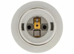 Tafellamp Travis Ø20xH25cm - glas & dennenhout - wit & naturel