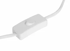 Tafellamp Travis Ø20xH25cm - glas & dennenhout - wit & naturel