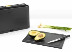 Tasty+ Snijplanken set plus houder, 4-delig 36x21,80cm - kunststof - dark grey