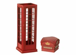 Telefooncel Antiek 38,5x11,5x11,5cm - metaal - rood