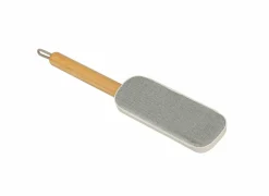 Textielborstel 7,3x4x34,5cm - bamboe & kunststof - grijs