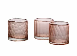 Theelichthouder Cassis Ø7x7cm - glas - roze