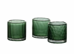 Theelichthouder Cassis Ø7x7cm - glas - groen