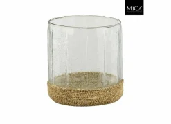 Theelichthouder Nomi H19cm - glas - transparant