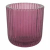 Theelichthouder Ribs Ø9x9cm - glas - paars