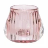 Theelichthouder Ø8x6,8cm - glas - roze