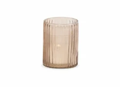 Theelichthouder Ø8x10cm - glas - amber