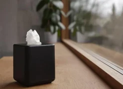 Tissuebox 13x13cm - ABS - zwart