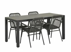 Tuinset Breeze 160x80cm met 4 tuinstoelen Hopi