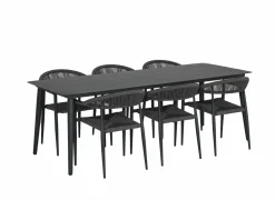 Tuinset Shore 220x90cm met 6 tuinstoelen Guava