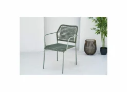 Tuinstoel Phi staal rotan groen
