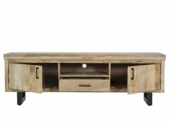 Tv-meubel Boqueria 180cm - mango massief & metaal - naturel