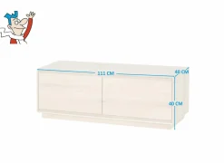 Tv-meubel Caviar 111cm- eik massief & decor - naturel