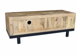 Tv-meubel Chaparral 125cm - mango massief - naturel & zwart