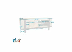Tv-meubel Chaparral 125cm - mango massief - naturel & zwart