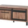 Tv-meubel 122cm - decor - old teak & matt black