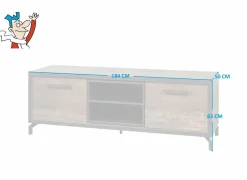 Tv-meubel 184cm - melamine - bruin