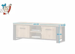 Tv-meubel Estrella 160cm - decor - industrial oak